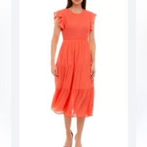 Emma & Michele Coral Midi dress (#2)